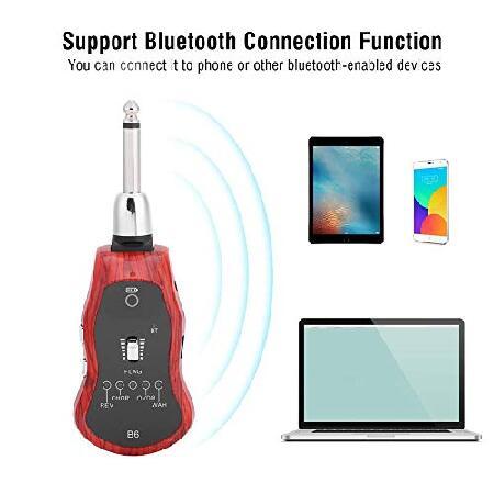 Wireless Guitar System, Electric Bluetooth Guitar Effector, Portable USB Rechargeable Long Service Bluetooth Sound Modes, 6.35MM Guitar Synthesize C