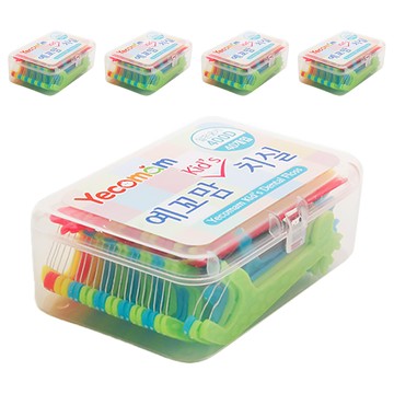 Yecomam 兒童牙線棒 40支 硬盒  粉色 + 黃色 + 綠色 + 藍色  5盒