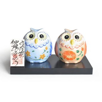 【九谷燒】手作2.5號一對貓頭鷹