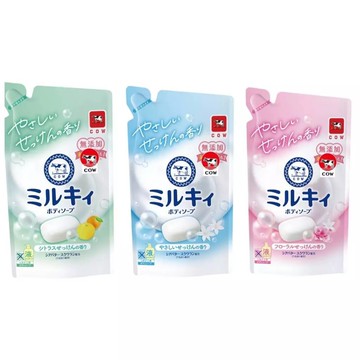 日本牛乳石鹼 COW 牛乳精華沐浴乳360ml 補充包 柚子果香/玫瑰花香/清新皂香
