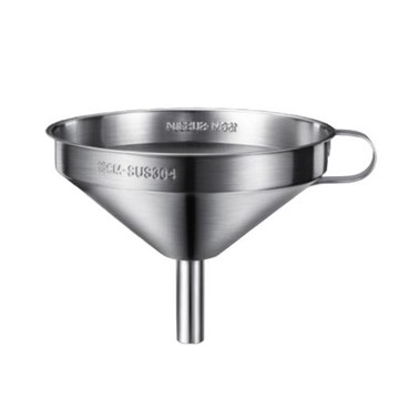 PUSH!餐廳廚房用品304不銹鋼有過濾網的漏斗寬口過濾油錐形漏斗大號D259