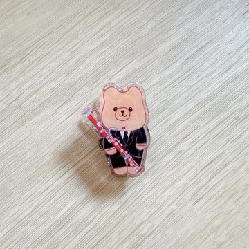巴松管小熊 壓克力磁鐵夾