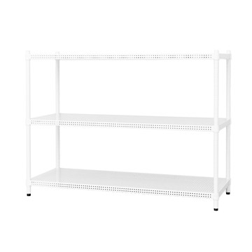 【Y HOUSE】120x45x75公分 沖孔板三層架 洞洞板層架 鐵架 -烤漆白