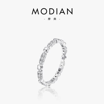 原創s925純銀精致設計少女心形小清晰細戒指女日韓ins潮閉口尾戒