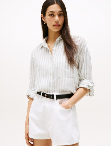 亞洲版型亞麻寬版襯衫