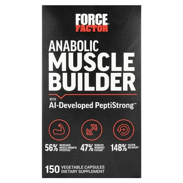 Force Factor, 含 AI-Developed PeptiStrong 的合成代謝肌肉塑造劑，150 粒素食膠囊