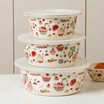 日式搪瓷盆洗菜盆大號甜品蛋糕花和面盆活面家用高級食品級揉面