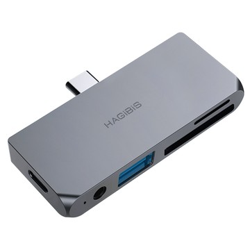 HAGiBiS Type-c轉PD/3.5MM/USB/SD/TF五合一擴充轉接器