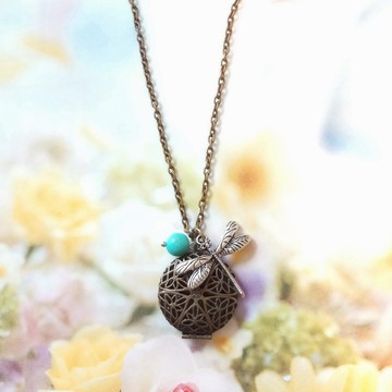 藍松石通花 相盒 頸鍊 頸鍊 蜻蜓項鍊 頸鍊