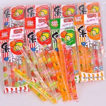 樂洋洋果味軟棒蒟蒻果凍條橡皮棒老式懷舊吸吸混合水果味休閒零食