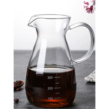 創意玻璃白酒分酒器醒酒器耐熱咖啡分享壺手沖壺帶刻度公杯分享杯