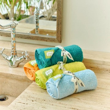 【預購】GAVIOTA 除臭抗菌毛巾 ( 四入組 )｜韓國製 萊姆黃+夕陽橙+森林綠+天空藍