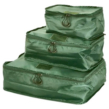 HIGHTIDE nahe 旅行衣物整理袋三個組 GB317-GN  L40 x 12.8 x 30cm + M32 x 12.8 x 22cm + S24 x 12.8 x 16cm  綠色