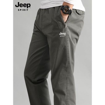 吉普休閑褲男士春秋款直筒褲寬松潮流大碼長褲男款百搭夏季褲子男