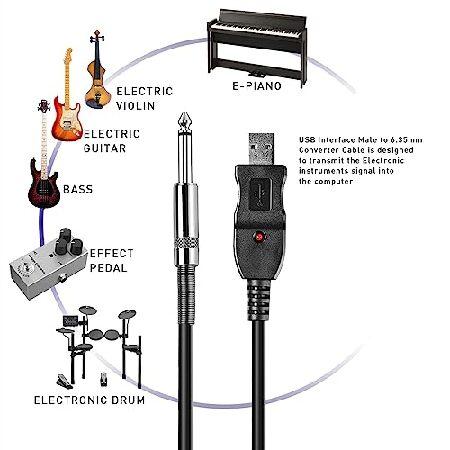 Guitar Cable Guitar to PC USB Recording Cable Lead Adaptor Converter Connection Interface 6.5mm