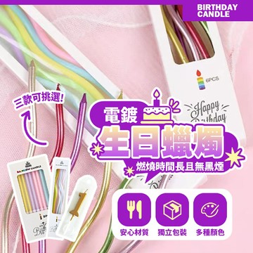現貨 電鍍生日蠟燭 數字蠟燭 蛋糕裝飾 慶生佈 金屬質感 螺旋/長條蠟燭 派對裝飾 派對小物 周歲【H637】