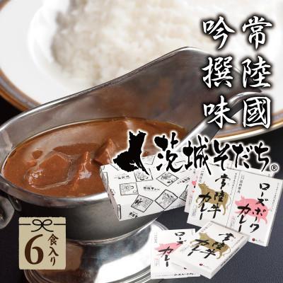 ふるさと納税 水戸市 茨城そだちカレーセット  6個入り　常陸牛ローズポーク