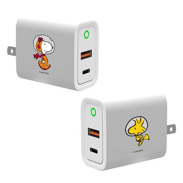 【正版授權】SNOOPY史努比 太空世界USB3.0+PD20W雙孔充電器