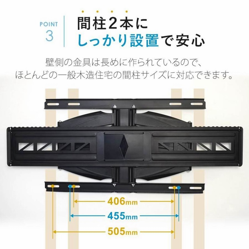 テレビ 壁掛け 金具 壁掛けテレビ 55-90インチ対応 TVセッター