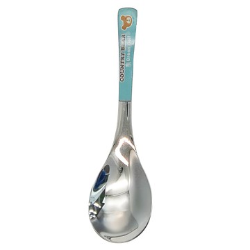 Green Bell 綠貝 鄉村熊304不鏽鋼湯匙  16.6 x 4.4cm  藍色  1組