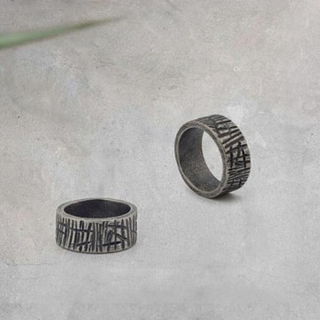 潮牌荊棘紋理復古銀色個性時尚創意戒指男士激勵志正能量指環鈦鋼