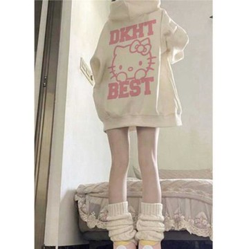 hellokitty貓哈嘍連帽衛衣女純棉外套可愛卡通印花新款爆款秋冬款
