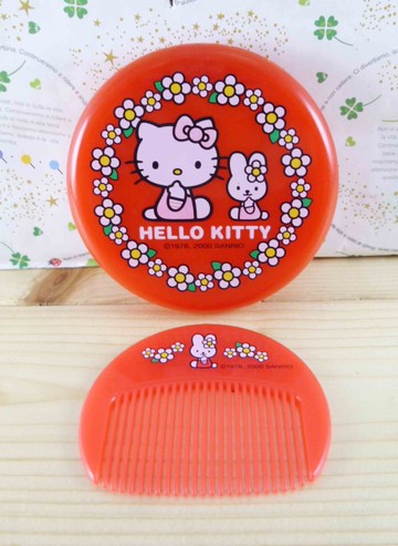 【震撼精品百貨】Hello Kitty 凱蒂貓-KITTY鏡梳組--圓紅