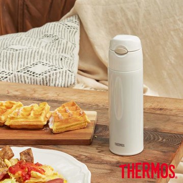 【THERMOS膳魔師】不鏽鋼吸管真空保冷瓶550ml奶油白(FHL-551-CRW)
