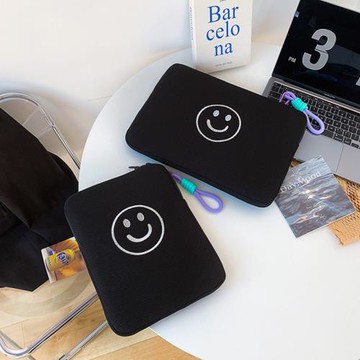 韓版可愛笑臉平板包ipad收納包適用手拿電腦包pro11寸便攜內膽包