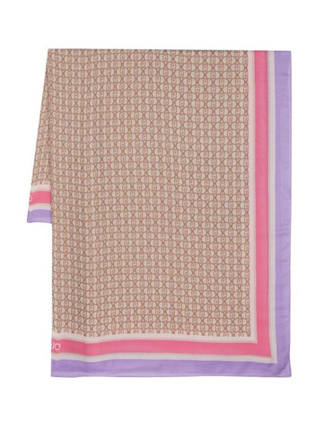 LIU JO - monogram-print modal scarf - women - Modal - One Size - Purple