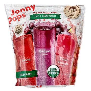 JonnyPops, 有機冰棒，櫻桃、葡萄、綜合水果汁味，24 支，每支 1.35 液量盎司（40 毫升）