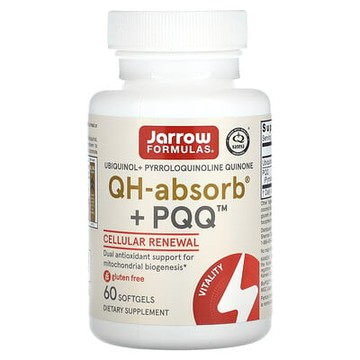 Jarrow Formulas, QH-Absorb + PQQ，60 粒軟凝膠