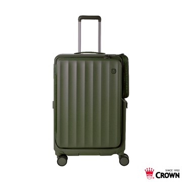【CROWN】WAVE 26吋前開式側袋磁吸剎車箱-森林抹茶
