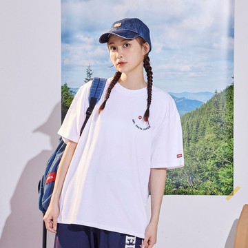 EDWIN 男款 寬版 吉普車印花短袖T恤 (白色)#上衣