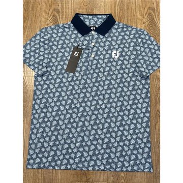 出口日韓高爾夫男裝短袖T恤時尚印花彈力功能性速干球衣