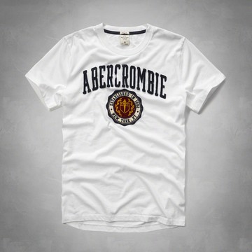 美國百分百【Abercrombie & Fitch】T恤 AF 短袖 T-shirt 麋鹿 徽章 白色 特價 S M L XL號 F598