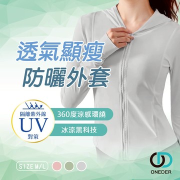 連帽防曬外套 夏季冰感防曬罩衫 防紫外線 薄款透氣  戶外騎車 運動外套【ONEDER 旺達棉品】GK-U3302