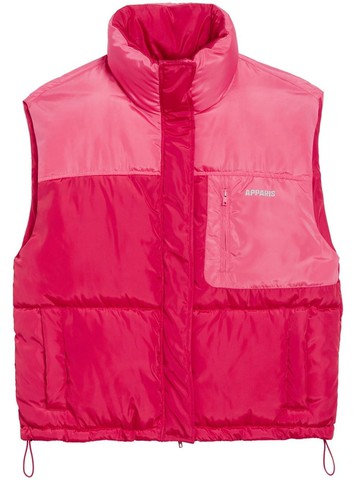 Apparis - colour-blocked high-neck gilet - women - Polyester - L - Pink