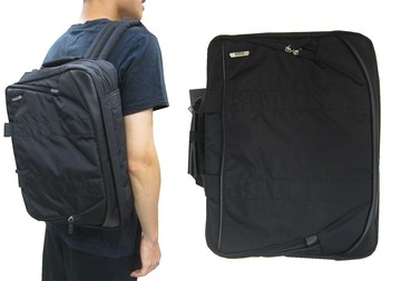 限時 滿3千賺10%點數↘ | ~雪黛屋~eeBag 公事後背包大容量可A4資料夾15.4吋電腦高單數進口防水尼龍布主袋+外袋共六層胸釦HEB03311