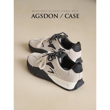 奧古獅登德訓鞋女款2026新款春季女鞋復古阿甘鞋子厚底休閑運動鞋