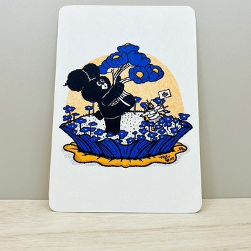 明信片 瓢蟲小姐為杯子蛋糕點綴花朵
