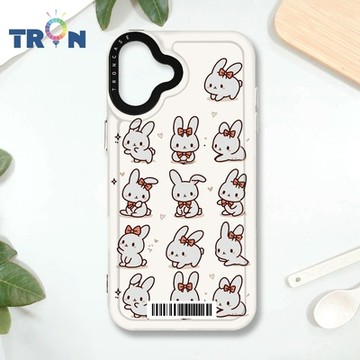 TRON IPHONE 16 PLUS 兔子可愛動作排排系列 防摔 MAGSAFE 磁吸 太空載具殼 透黑 手機殼