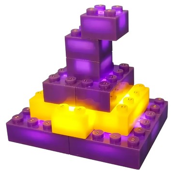 LIGHT STAX 小顆粒系列 搞怪萬聖節 樂高相容積木 Set 6歲以上  女巫帽 紫色 + 黃色  15入