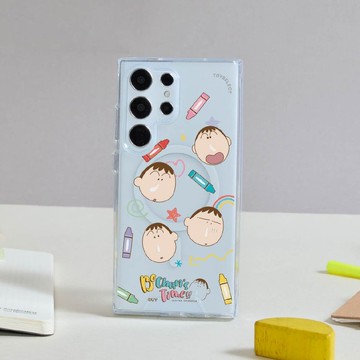 蠟筆小新阿呆繪畫亂花防摔透明SAMSUNG手機殼