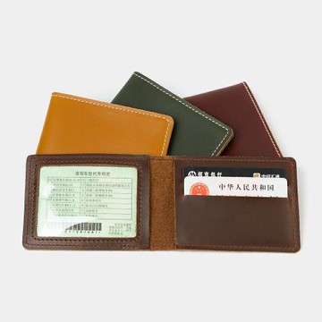 沒有名字手作瘋馬皮駕照夾女薄款行駛證套男多功能卡包證件夾個性