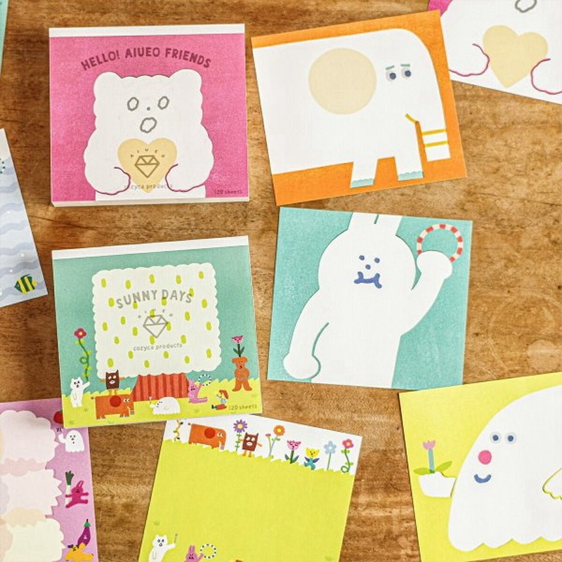 ブロックメモ Aiueo Cozyca Products メモ帳 おしゃれ かわいい ミニ Hello Aiueo Friends Sunny Days 日本製 メール便 通販 Lineポイント最大0 5 Get Lineショッピング
