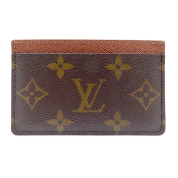 【二手名牌BRAND OFF】LOUIS VUITTON LV 路易威登 棕色 原花 帆布 名片夾 M61733