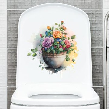 【MR.ZAKKA】創意萬用裝飾貼紙-植物主題 繽紛彩色盆花 A款 居家布置 DIY可移式壁貼 無痕壁貼 牆貼