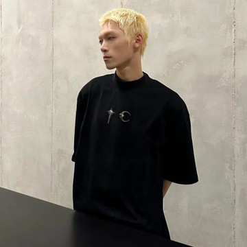 (免運)TC THUG CLUB™小眾韓系嘻哈潮牌夏季純棉寬松男生黑色短袖T恤