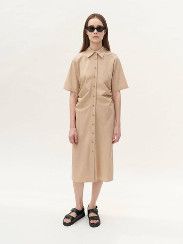 Desert Tie Shirring Dress